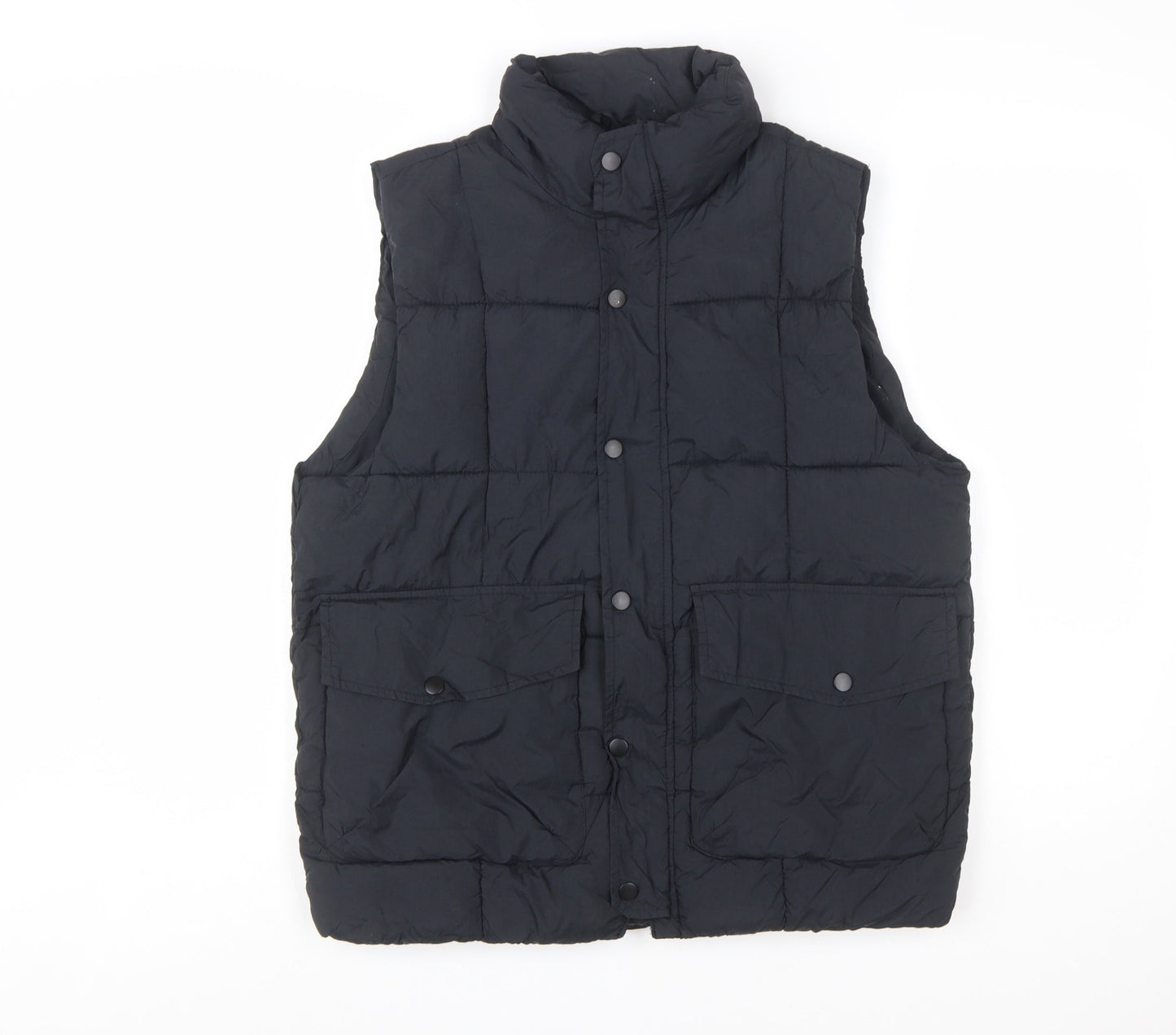 Zara Boys Black 13-14 Years Puffer Waistcoat Quilted Nylon Gilet