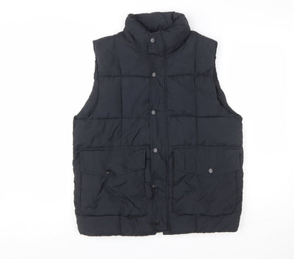 Zara Boys Black 13-14 Years Puffer Waistcoat Quilted Nylon Gilet