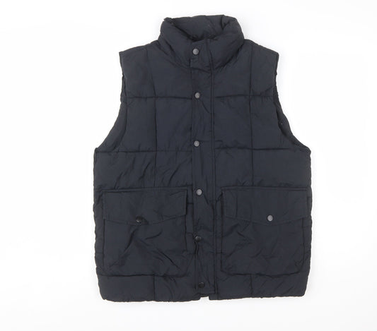 Zara Boys Black 13-14 Years Puffer Waistcoat Quilted Nylon Gilet