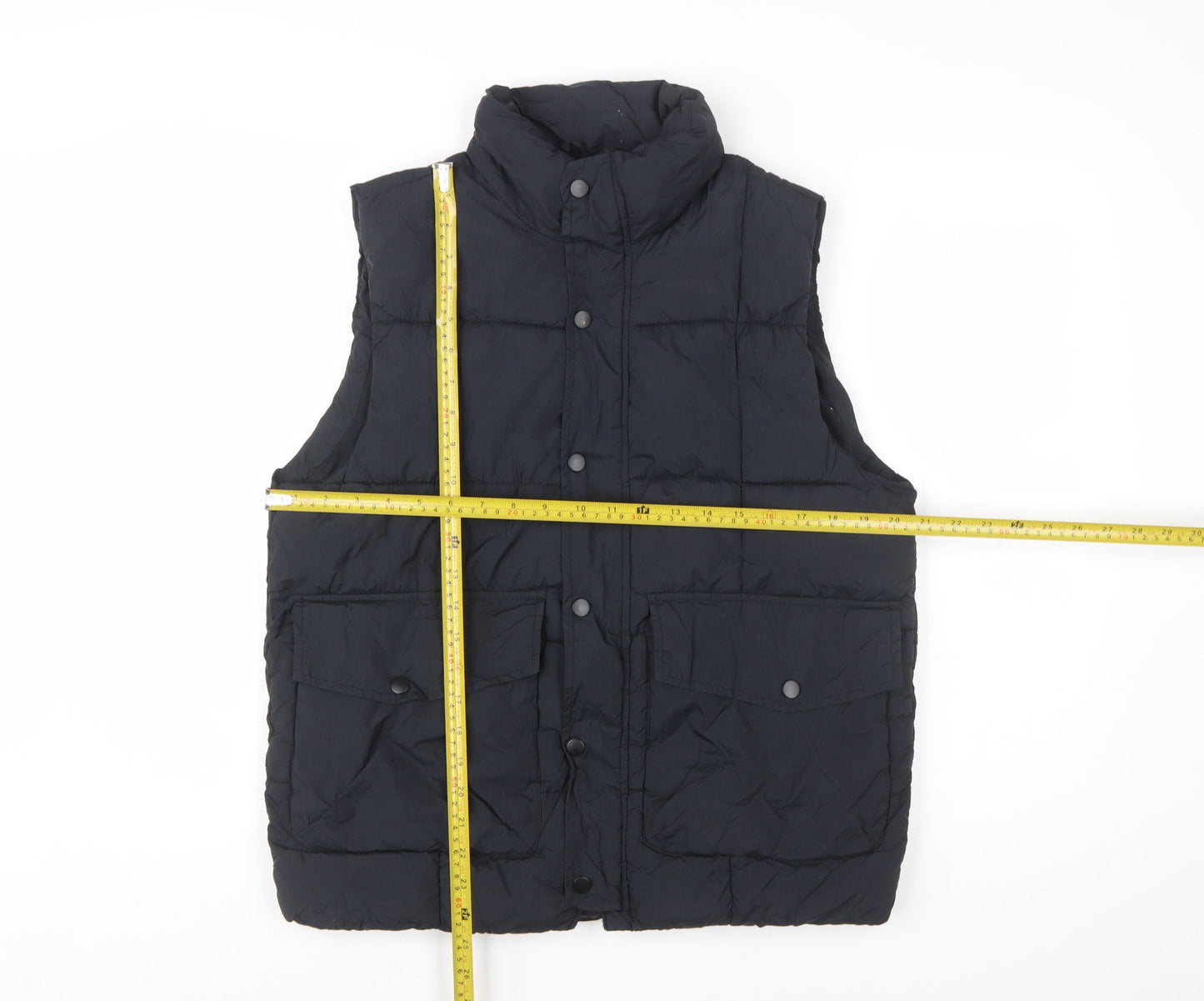 Zara Boys Black 13-14 Years Puffer Waistcoat Quilted Nylon Gilet