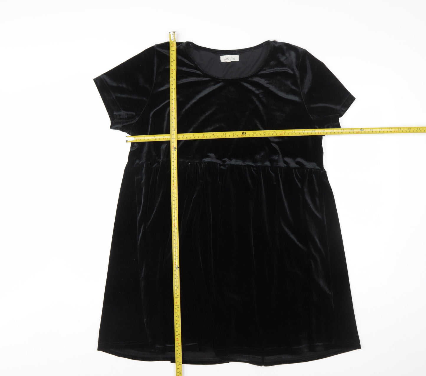 Little Lies Women’s Black Velvet Short A-Line Dress Size L