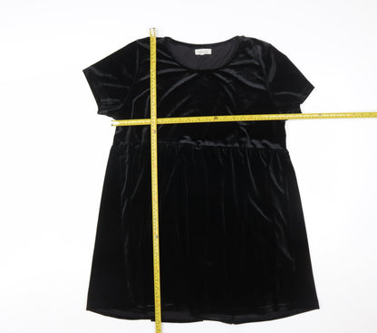 Little Lies Women’s Black Velvet Short A-Line Dress Size L