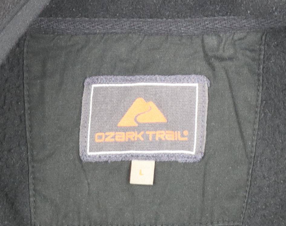 Ozark Trail Men's Black Fleece Full Zip Jacket Size L Outdoor Casual