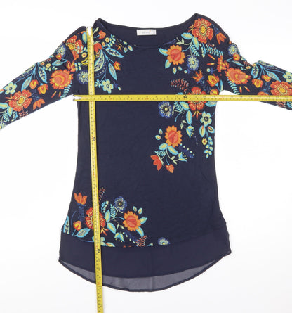 Marks and Spencer Women’s Blue Floral Embroidered Tunic Blouse Size 8
