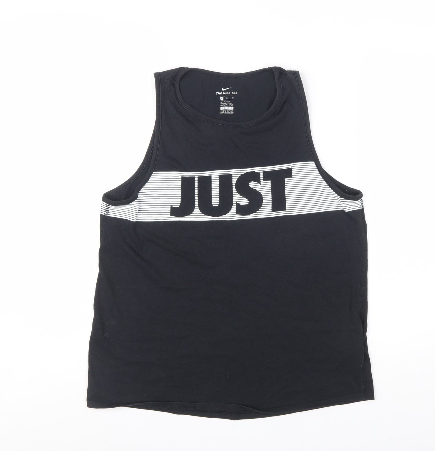 Nike Men's Black Dri-Fit Tank Top M Graphic Sports Vest