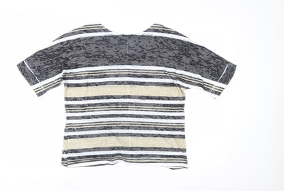 Just Elegance Women’s Multicoloured Striped Tie Hem T-Shirt Size S