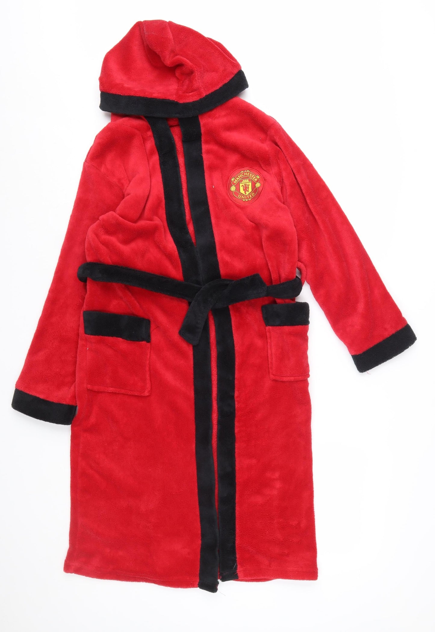 Manchester United Boys Red Fleece Hooded Robe 13-14 Years Official Product