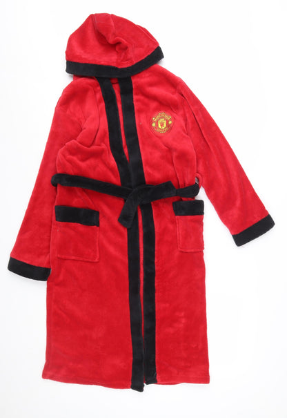 Manchester United Boys Red Fleece Hooded Robe 13-14 Years Official Product