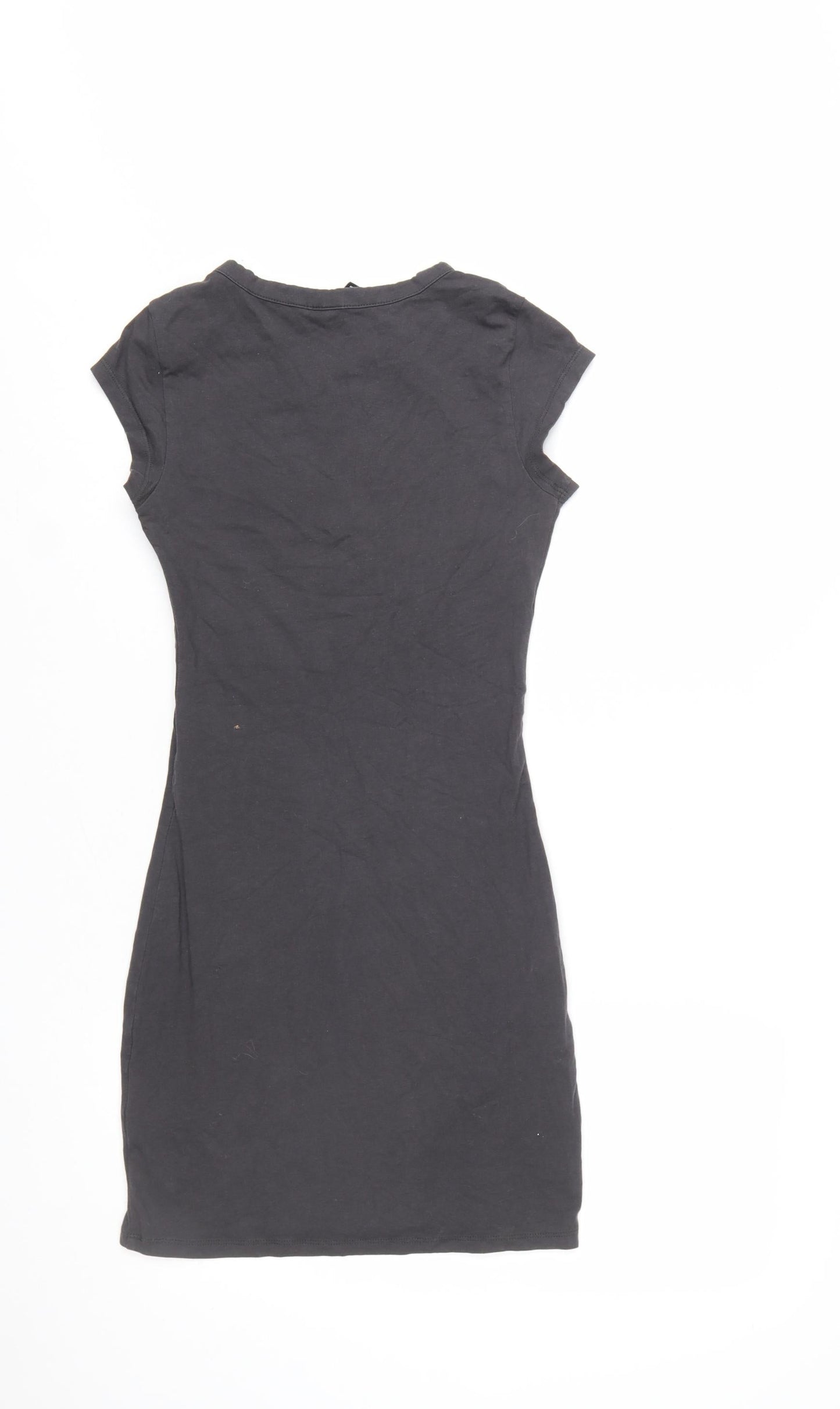 H&M Divided Women's Black Size 8 Cotton T-Shirt Dress with Car Print