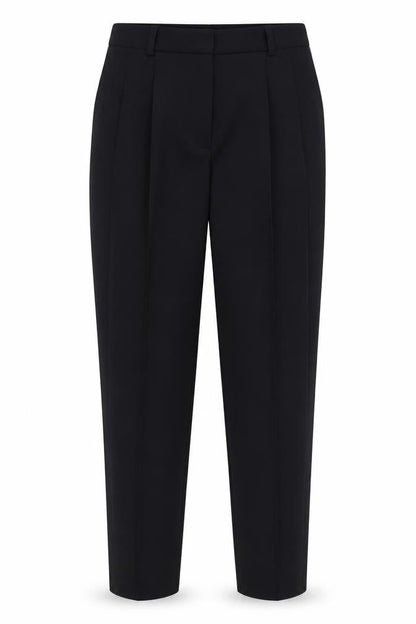 Mango Women Black Suit Trousers Size 8 Polyester Pleated Style