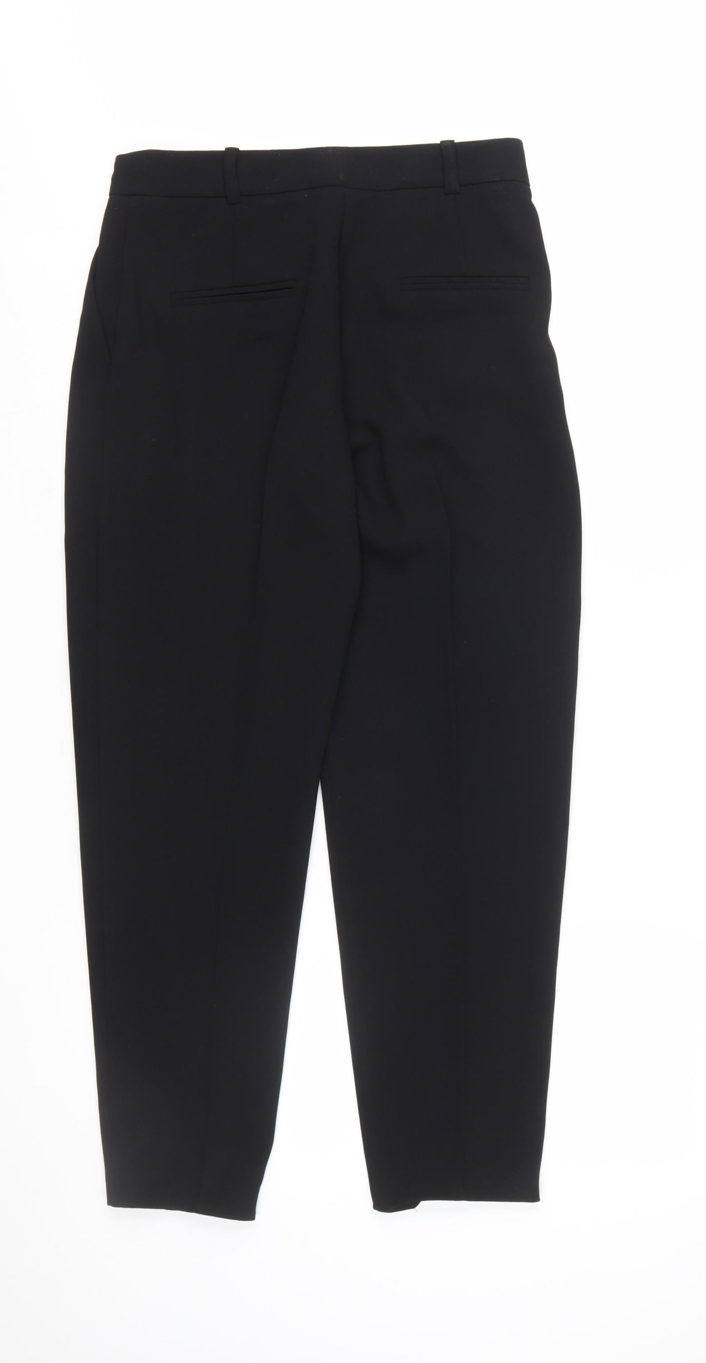 Mango Women Black Suit Trousers Size 8 Polyester Pleated Style