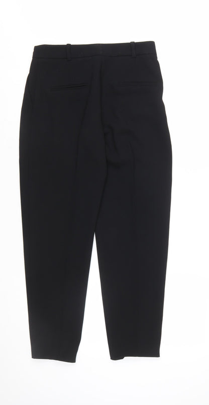 Mango Women Black Suit Trousers Size 8 Polyester Pleated Style