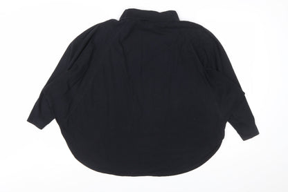 People Tree Women Black Organic Cotton Roll Neck Long Sleeve Top M
