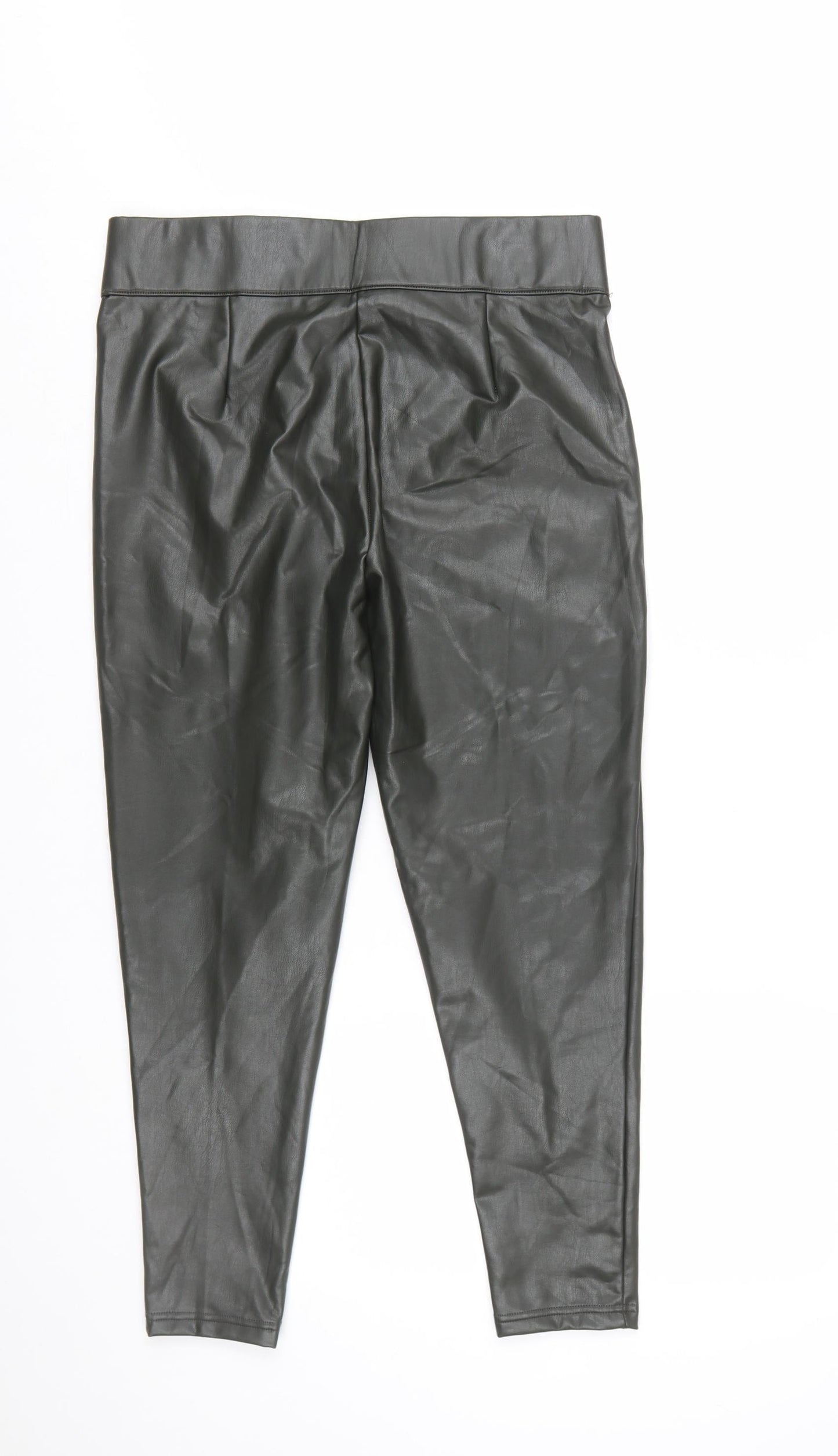 Marks and Spencer Women Black Size 14 Faux Leather Leggings