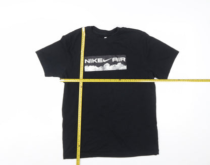 Nike Air Men's Black Graphic Sports T-Shirt Size M Regular Fit