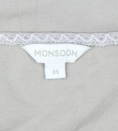 Monsoon Beige Cotton Women's Tank Top M Square Neck