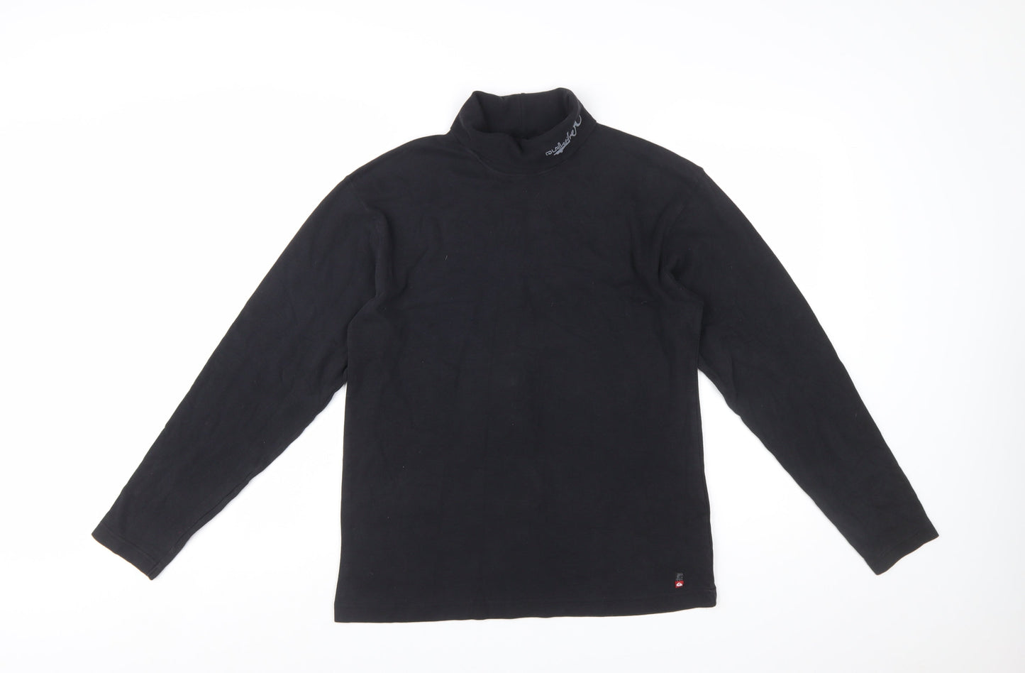 Quiksilver Womens Black 100% Cotton Long Sleeve High Neck Top Size 16