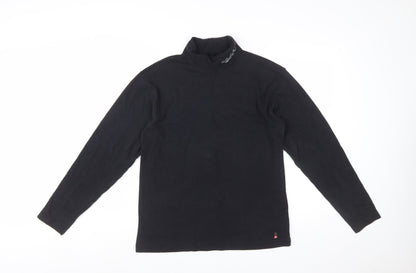 Quiksilver Womens Black 100% Cotton Long Sleeve High Neck Top Size 16