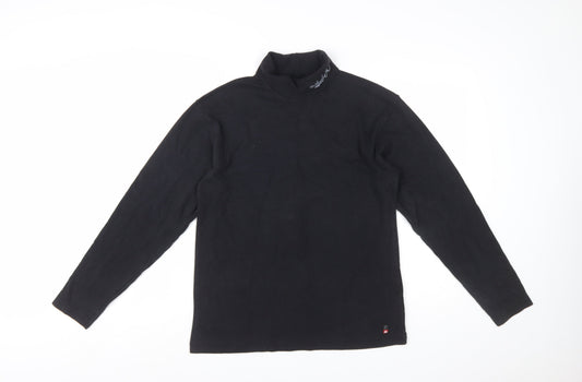 Quiksilver Womens Black 100% Cotton Long Sleeve High Neck Top Size 16
