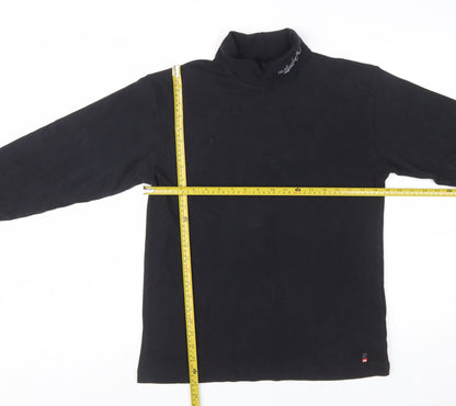 Quiksilver Womens Black 100% Cotton Long Sleeve High Neck Top Size 16