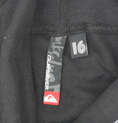 Quiksilver Womens Black 100% Cotton Long Sleeve High Neck Top Size 16