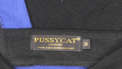 Pussycat London Women's Black Blue Bodycon Colourblock Dress M