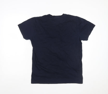 Pierre Cardin Men's Blue Cotton Crew Neck Short Sleeve T-Shirt L