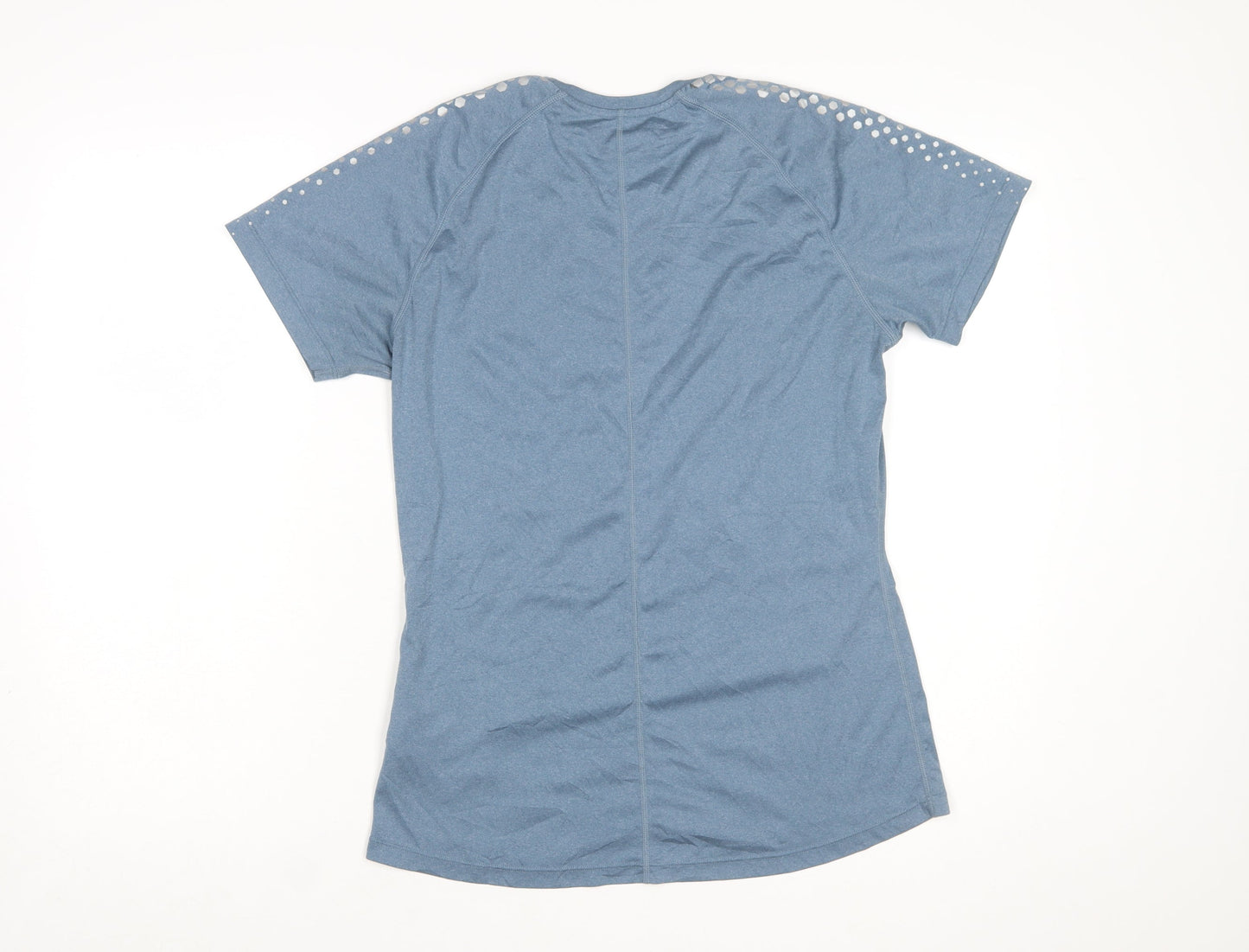 Asics Women Blue Athletic Short Sleeve Running T-Shirt Size L