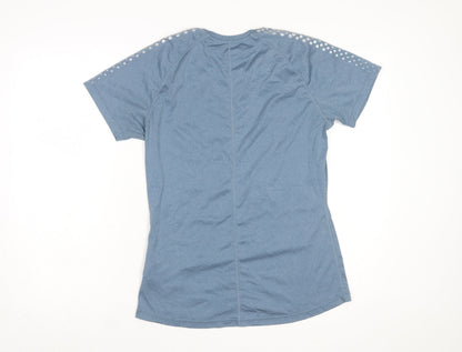 Asics Women Blue Athletic Short Sleeve Running T-Shirt Size L