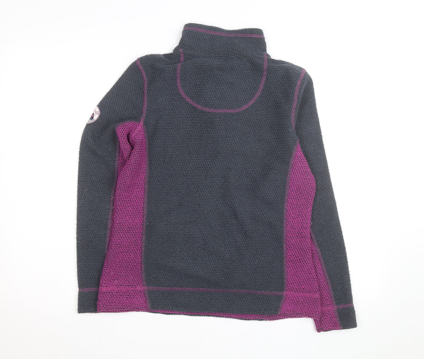 Weird Fish Women's Grey & Purple 1/4 Zip Pullover Sweatshirt Size 10