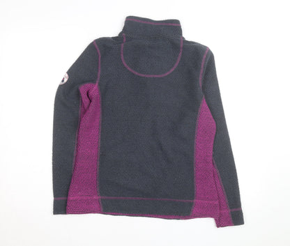 Weird Fish Women's Grey & Purple 1/4 Zip Pullover Sweatshirt Size 10
