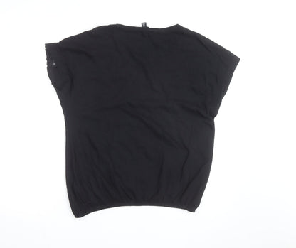Next Women’s Black V-Neck Cotton Blouse Size 14