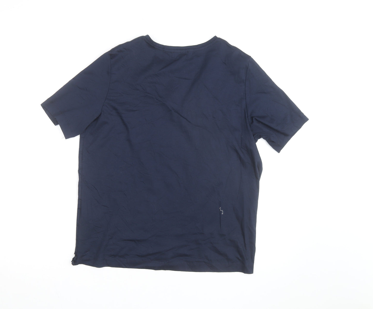 Jaeger Women’s Blue V-Neck Cotton Jersey T-Shirt Size 14