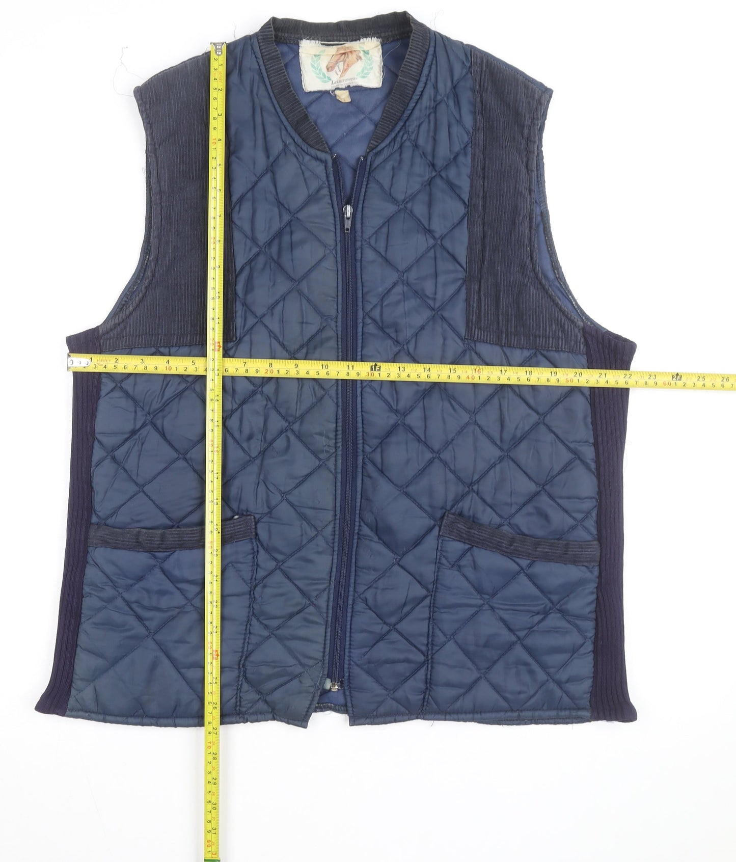 Vintage Leisurewear Men's Blue Quilted Waistcoat Size M