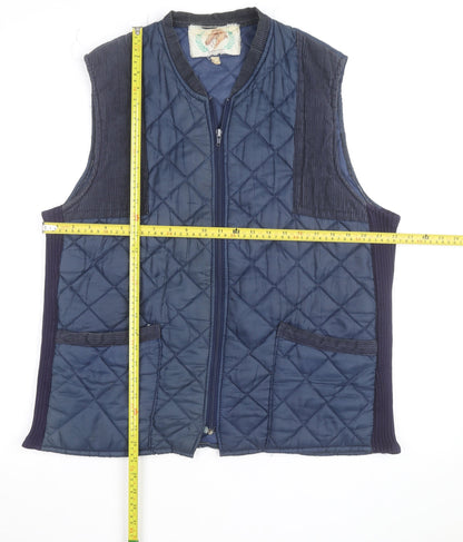 Vintage Leisurewear Men's Blue Quilted Waistcoat Size M