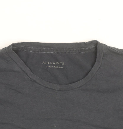 AllSaints Men's Black Crew Neck Large Cotton T-Shirt