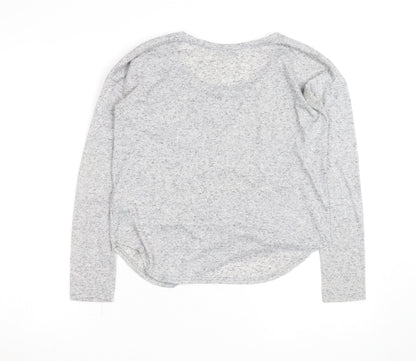 Miss Selfridge Womens Grey Long Sleeve Jersey T-Shirt Size 6