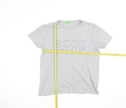 Hugo Boss Men's Grey Regular Fit Crew Neck Short Sleeve T-Shirt Size S