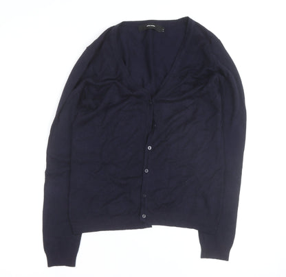 Vero Moda Women's Blue V-Neck Long Sleeve Cardigan M