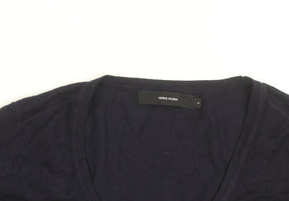 Vero Moda Women's Blue V-Neck Long Sleeve Cardigan M