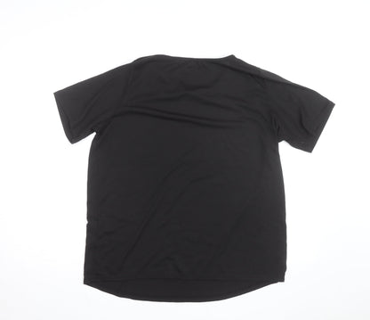 Boohoo Women Black Heart Print Jersey T-Shirt Size 16 Short Sleeve