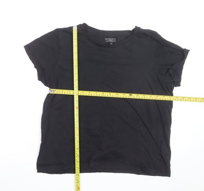 Brave Soul Men's Black Crew Neck Short Sleeve Cotton T-Shirt M