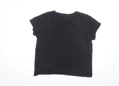 Brave Soul Men's Black Crew Neck Short Sleeve Cotton T-Shirt M