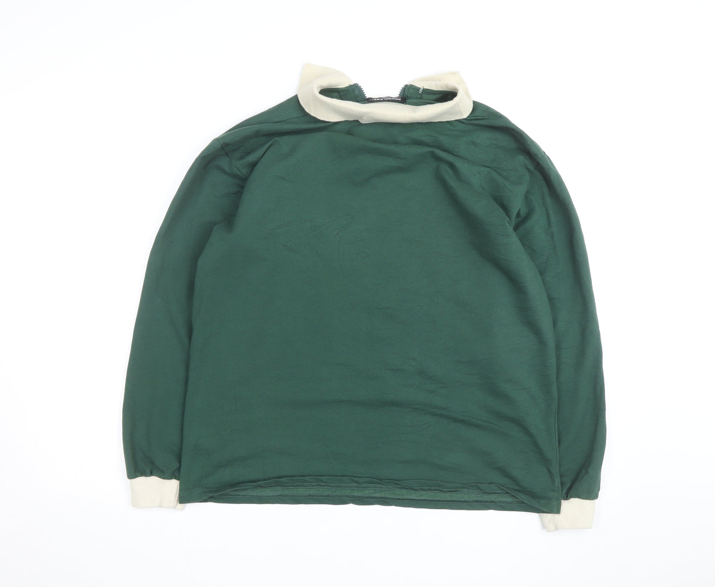 Senseless Mens Green Long Sleeve 1/2 Zip Collared Casual Top Size M