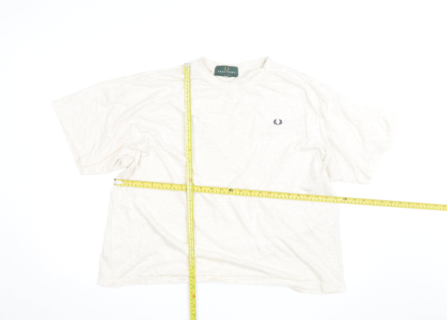 Fred Perry Men's White Cotton Crew Neck T-Shirt XL
