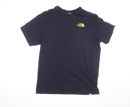The North Face Men's Blue Small Outdoor Graphic Cotton T-Shirt