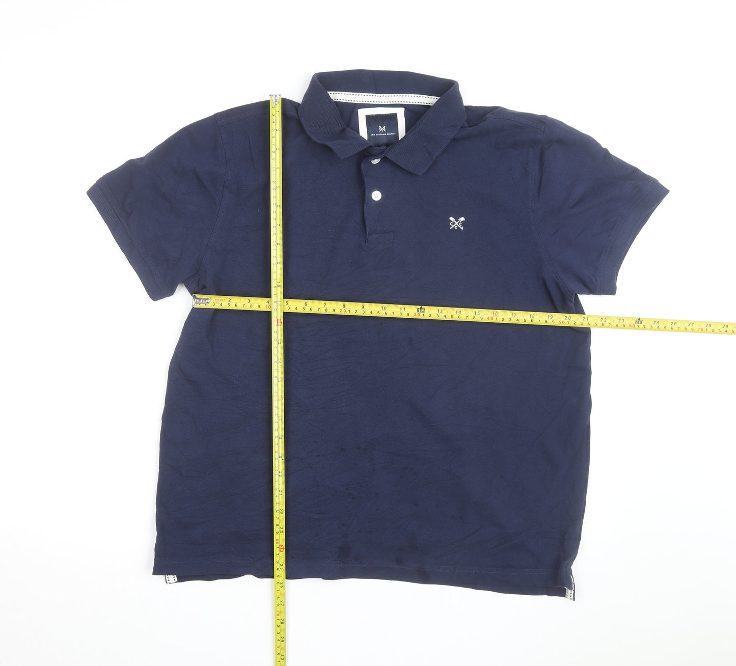 Crew Clothing Company Men's Blue XL Cotton Short Sleeve Polo Shirt