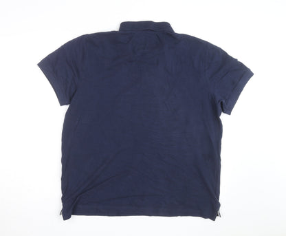 Crew Clothing Company Men's Blue XL Cotton Short Sleeve Polo Shirt