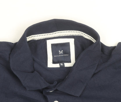 Crew Clothing Company Men's Blue XL Cotton Short Sleeve Polo Shirt