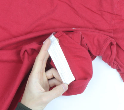 Jack Wills Men's Red Crew Neck Cotton T-Shirt Size M